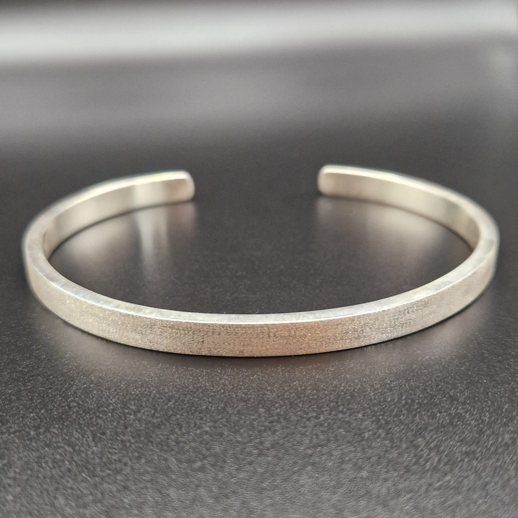 Inara fair trade brushed silver cuff bracelet limited edition