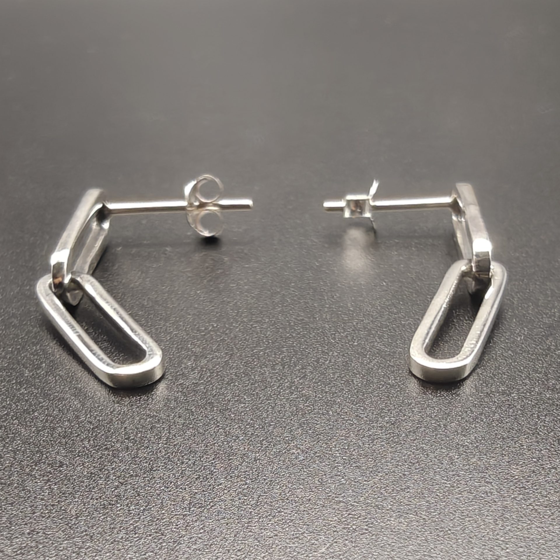 Lina – Delicate Fair Trade Silver Link Earrings