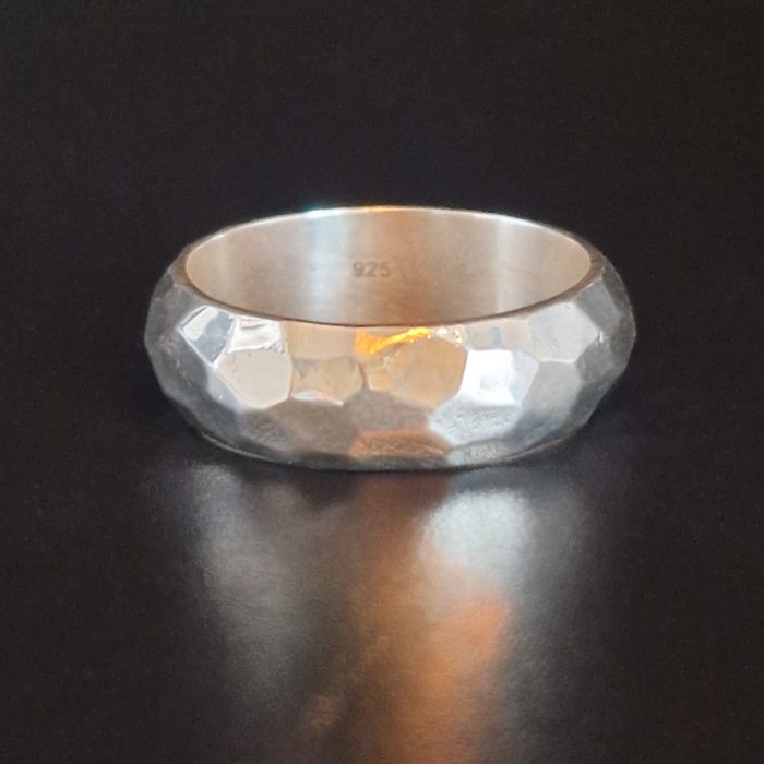 Aurora fair trade 925 silver faceted ring limited edition