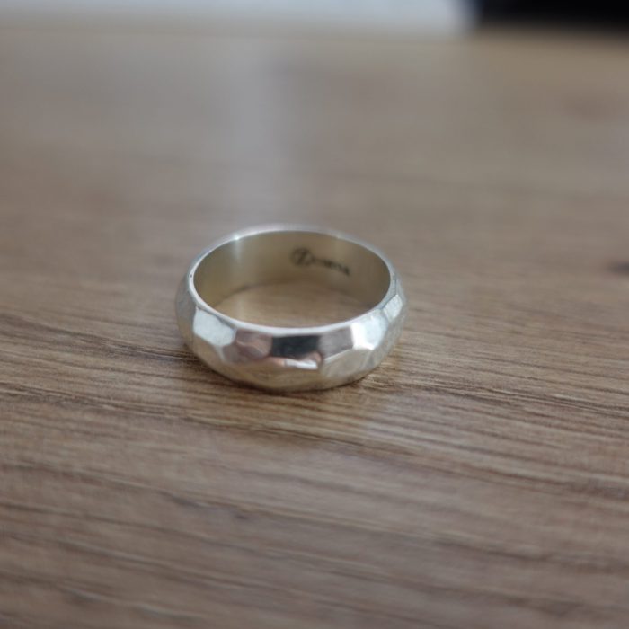 Aurora - fair trade faceted shining polished 925 silver ring