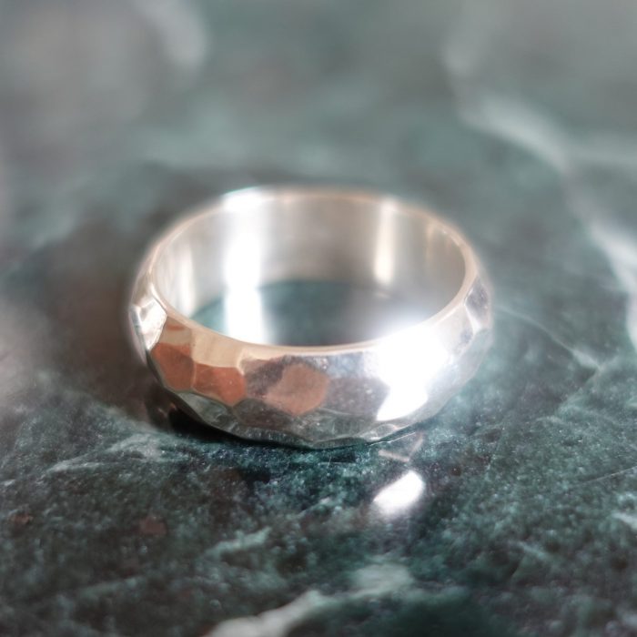 Aurora - fair trade faceted shining polished 925 silver ring