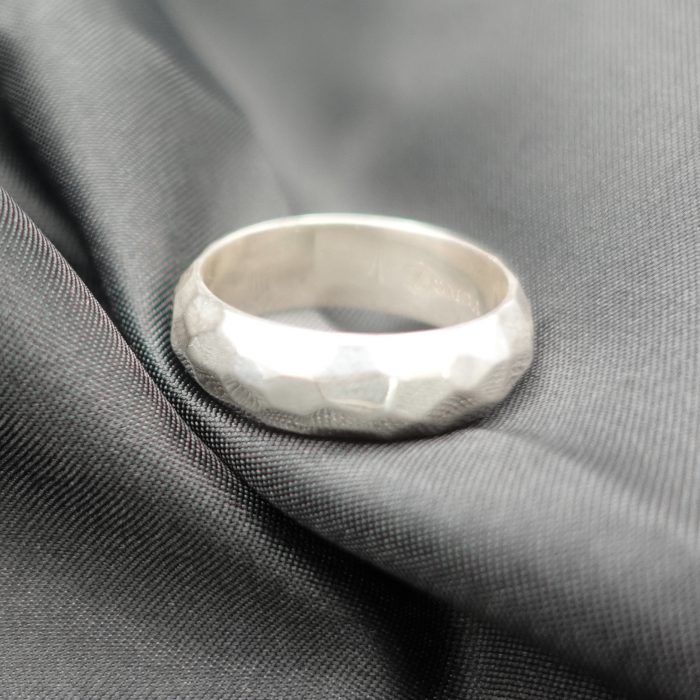 Aurora - fair trade faceted shining polished 925 silver ring