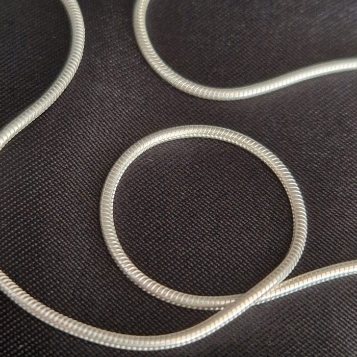 Ouroboros - Smooth snake-like polished fair trade 925 silver necklace