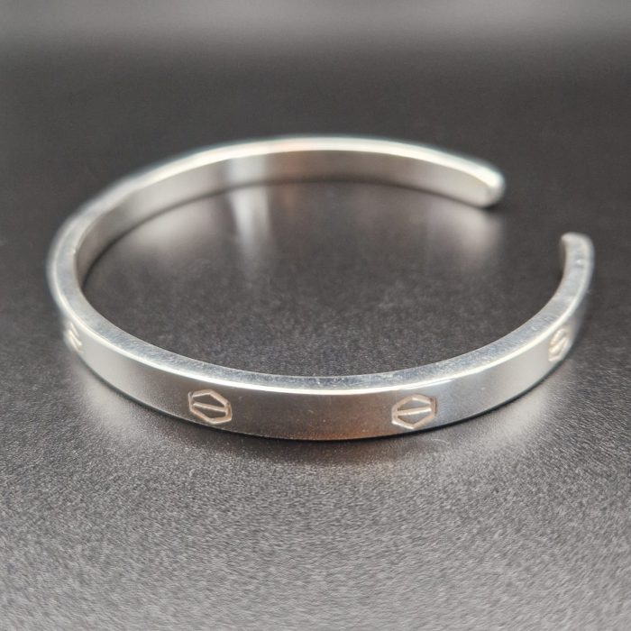 Senary polished silver cuff bracelet fair trade & limited edition