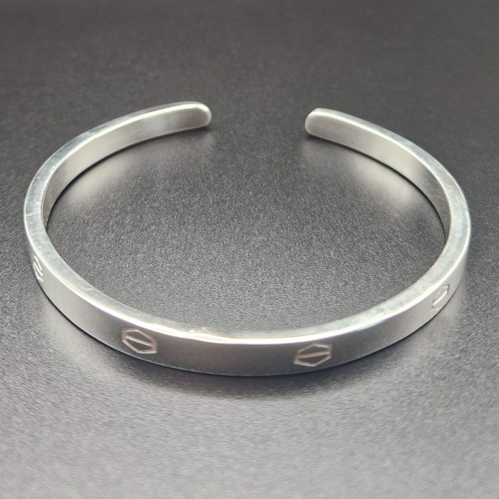 Senary fair trade polished silver cuff bracelet limited edition