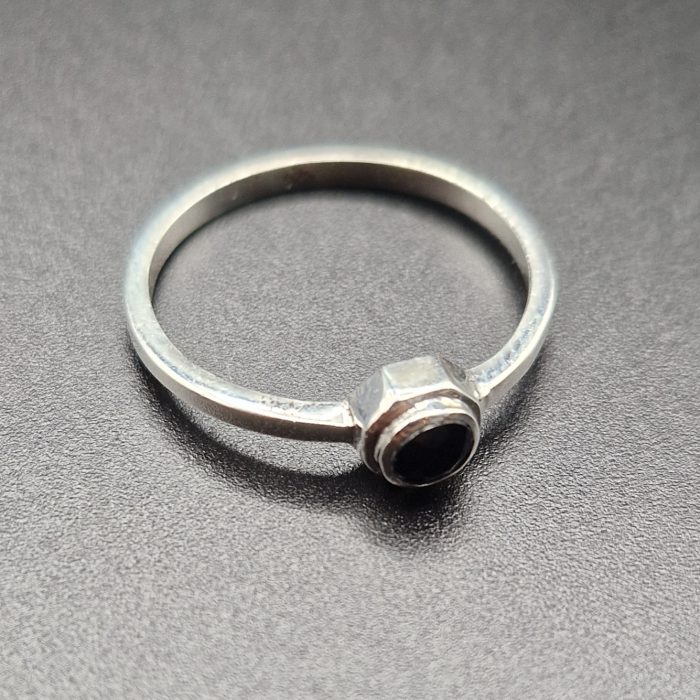 Velar Noir - Stackable Fair Trade Onyx 925 Silver Ring