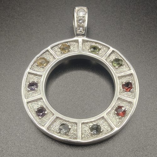 Meili – Multicolor Natural Stone Fair Trade Silver Pendant Limited Edition